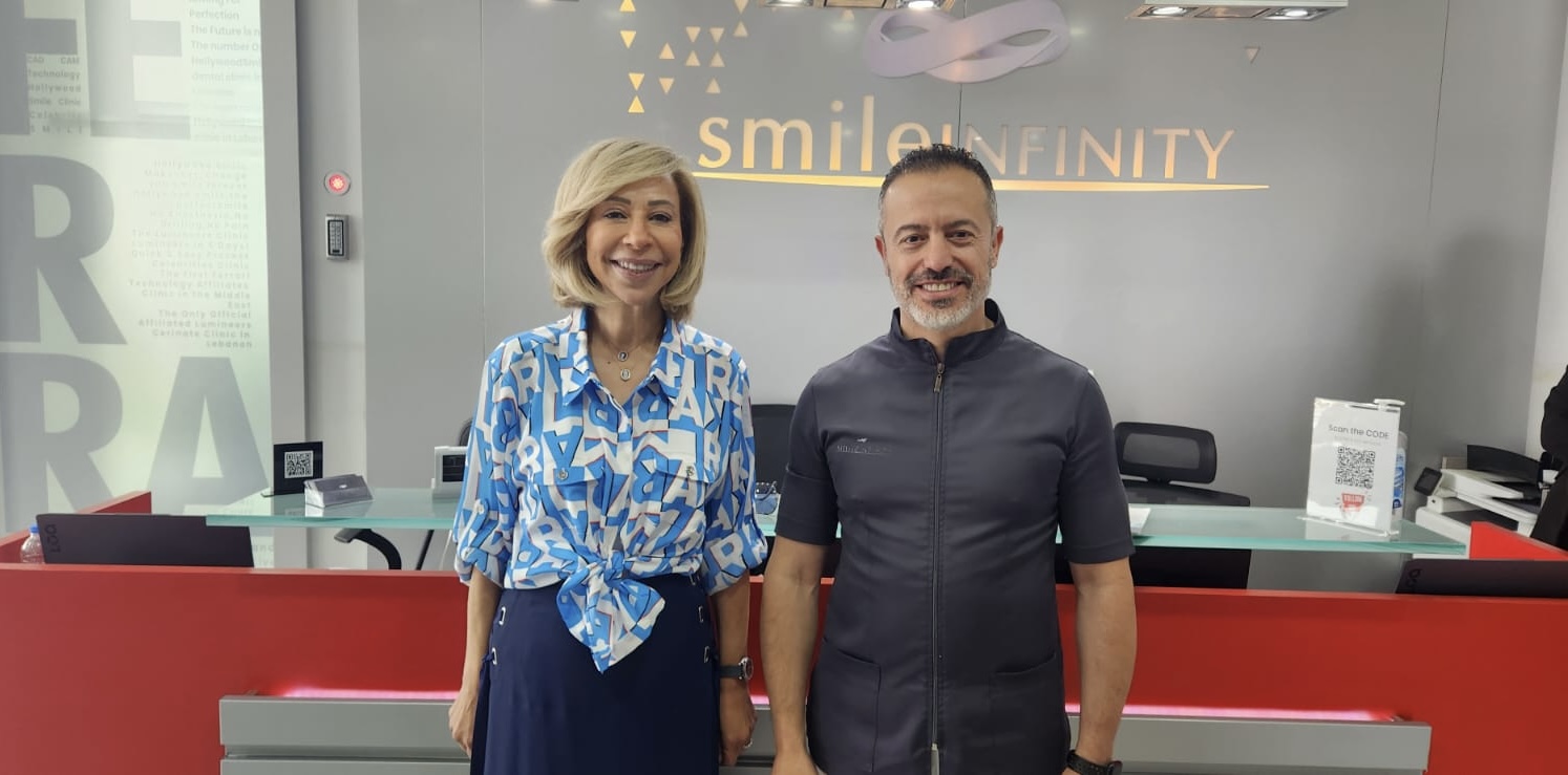 Dr. Habib Zarifeh with the First Lady of Lebanon at Smile Infinity® — Hollywood Smile Lebanon